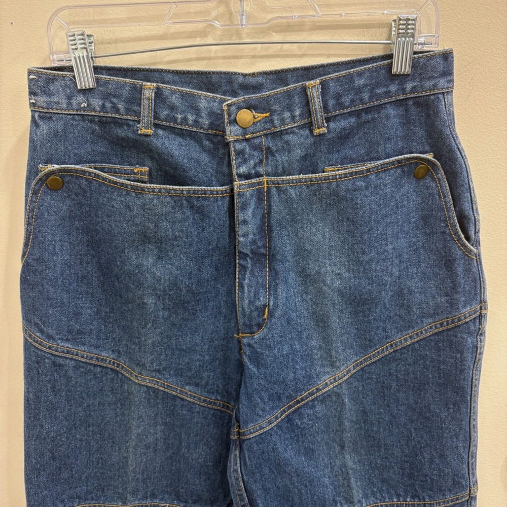 VTG 90s Davenza Ltd Paneled Mule Ear Indigo Denim Carpenter Jeans Workwear 32 - Picture 4 of 10